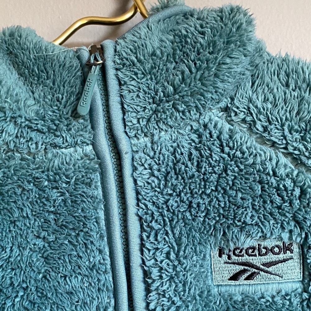 Reebok girls Teal Fleece Zip-Up Hoodie - Picture 5 of 10